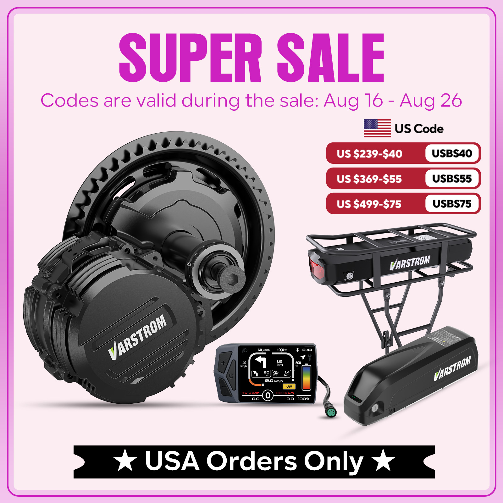 High Torque Brushless Mid Motor Kit - طقم محرك وسطي Varstrom TSDZ2B TSDZ8
