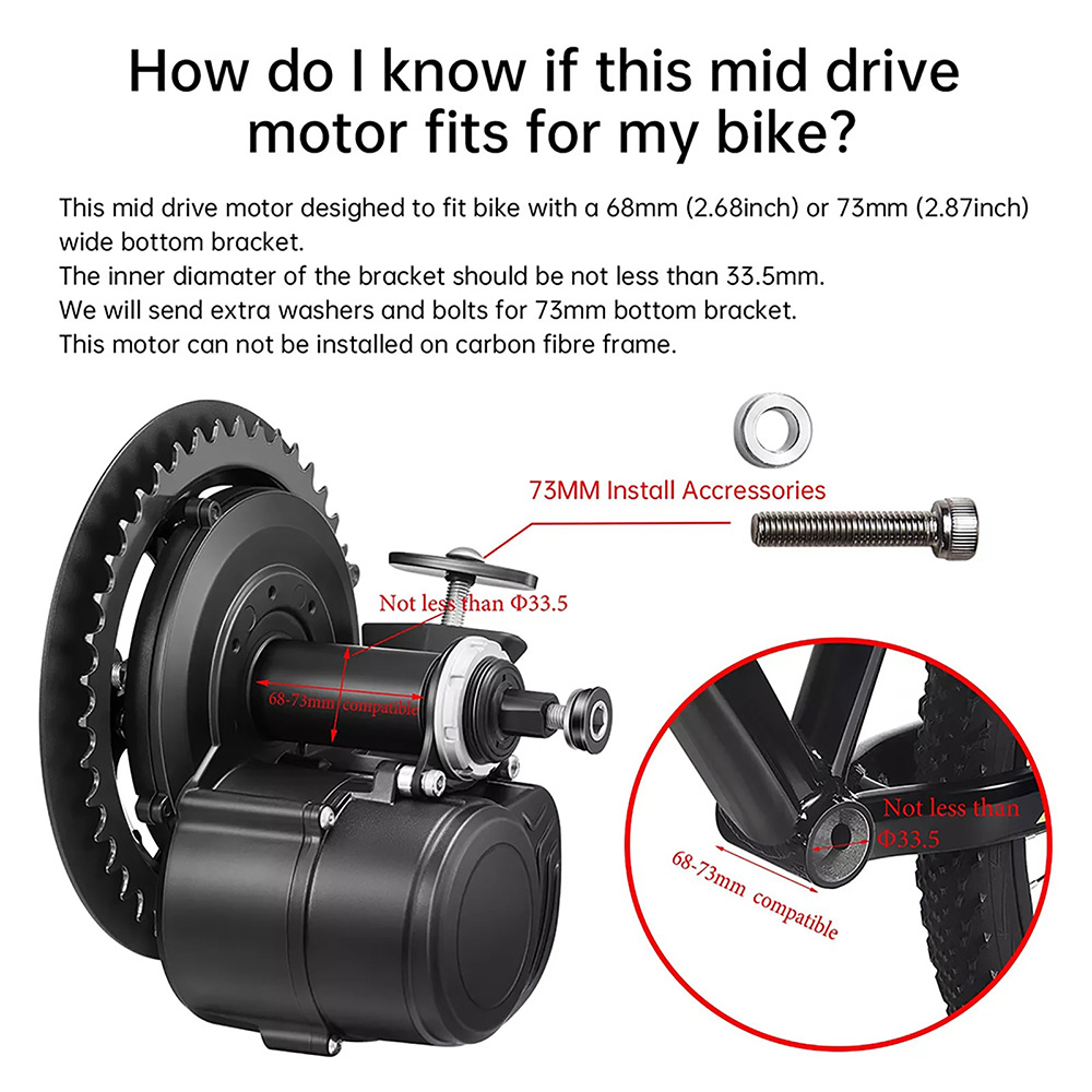 طقم محرك كهربائي مركزي للدراجا - مراجعة Torque Sensor Mid Drive Motor Kit وسعره