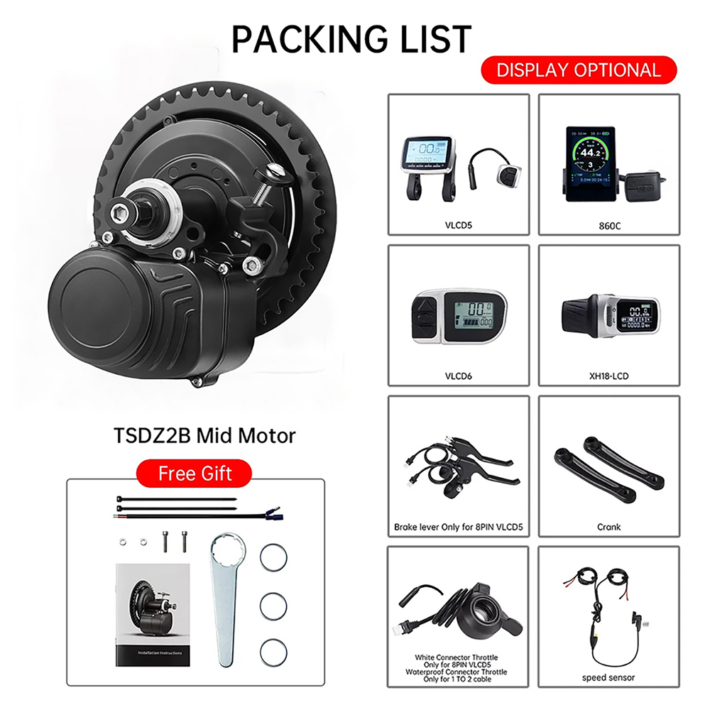 Tongsheng TSDZ2B BB 120 مللي م - مراجعة High Torque Brushless Mid Motor Kit وسعره